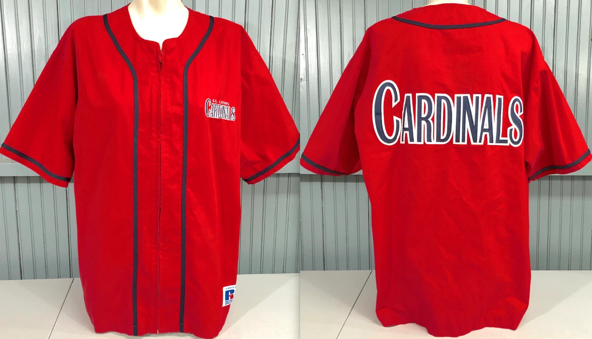 St. Louis Cardinals Vintage Russell Athletic Large Stitched Zip Jersey