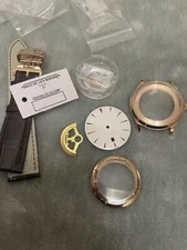 DIY SET for JaegerL 2824 watch case + dial + hands + Strap sapphire 40mm