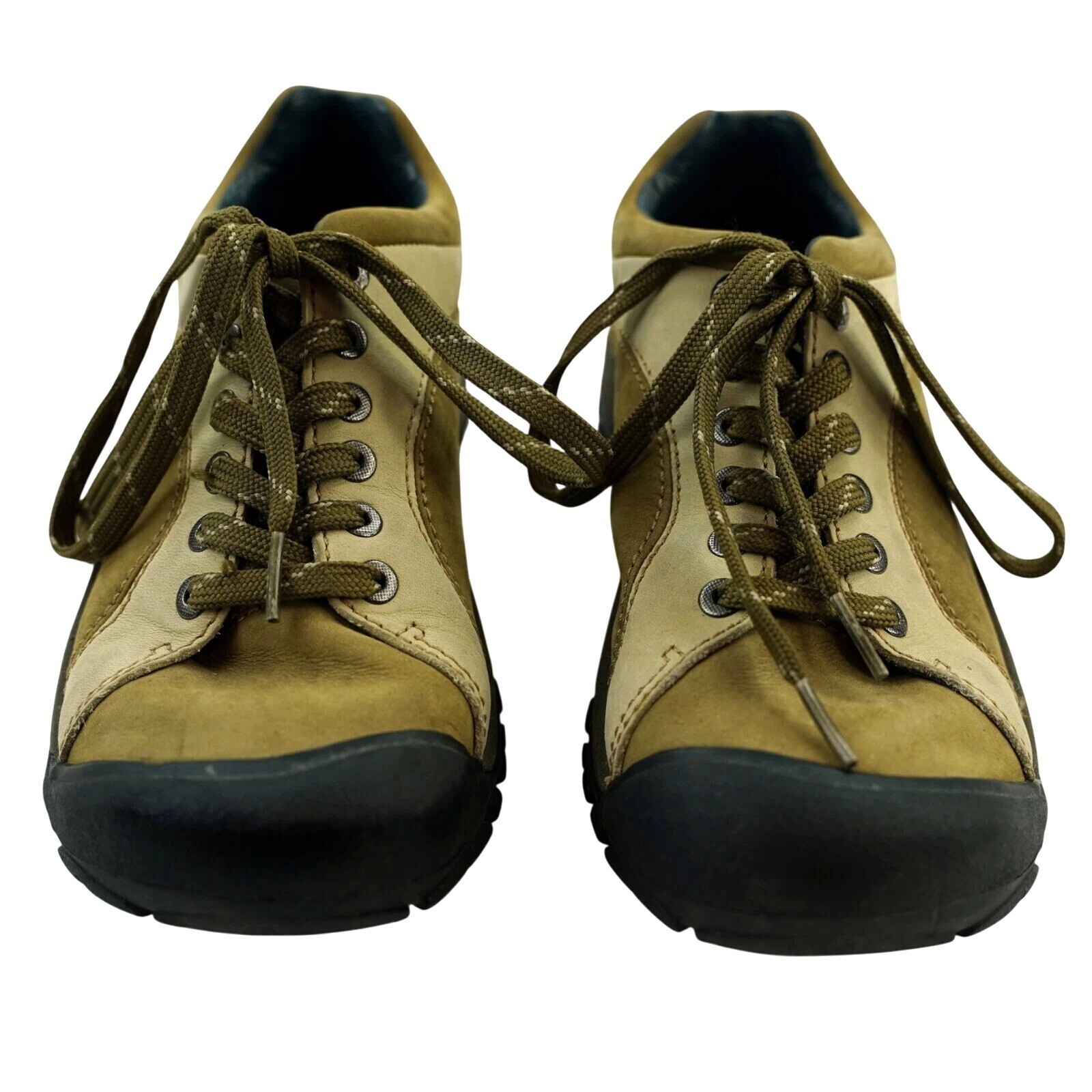 Scarpe da trekking Keen in pelle antiscivolo antiolio bicolore marrone beige donna 7