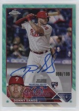 2023 Topps Chrome Rookie Aqua Wave Refractor 98/199 Donny Sands #RA-DS Auto 0w3