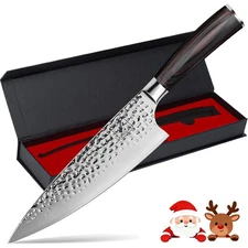 Damascus Chef Knife 8 Inch High Carbon Stainless Steel Ultra Sharp Kitchen Cu...