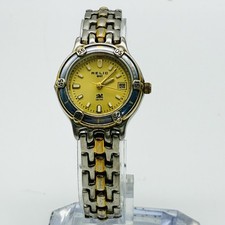 Relic Watch Womens Champagne Dial Blue Bezel Two Tone Bracelet Wet ZR1197 Quartz