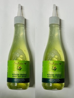 2 x SHEA FEUCHTIGKEIT Power Grün Haar Tee Spülung Moringa & Avocado 8 oz/237ml.