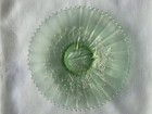 NORTHWOOD PEACOCKS ON FENCE IRIDESCENT ICE GREEN CARNIVAL GLASS 9” PLATE — photo 1