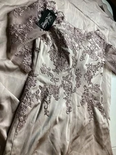 La Femme Dress 6  Lavender Embroidered Lace Sleeve  Dress 6 Maxi