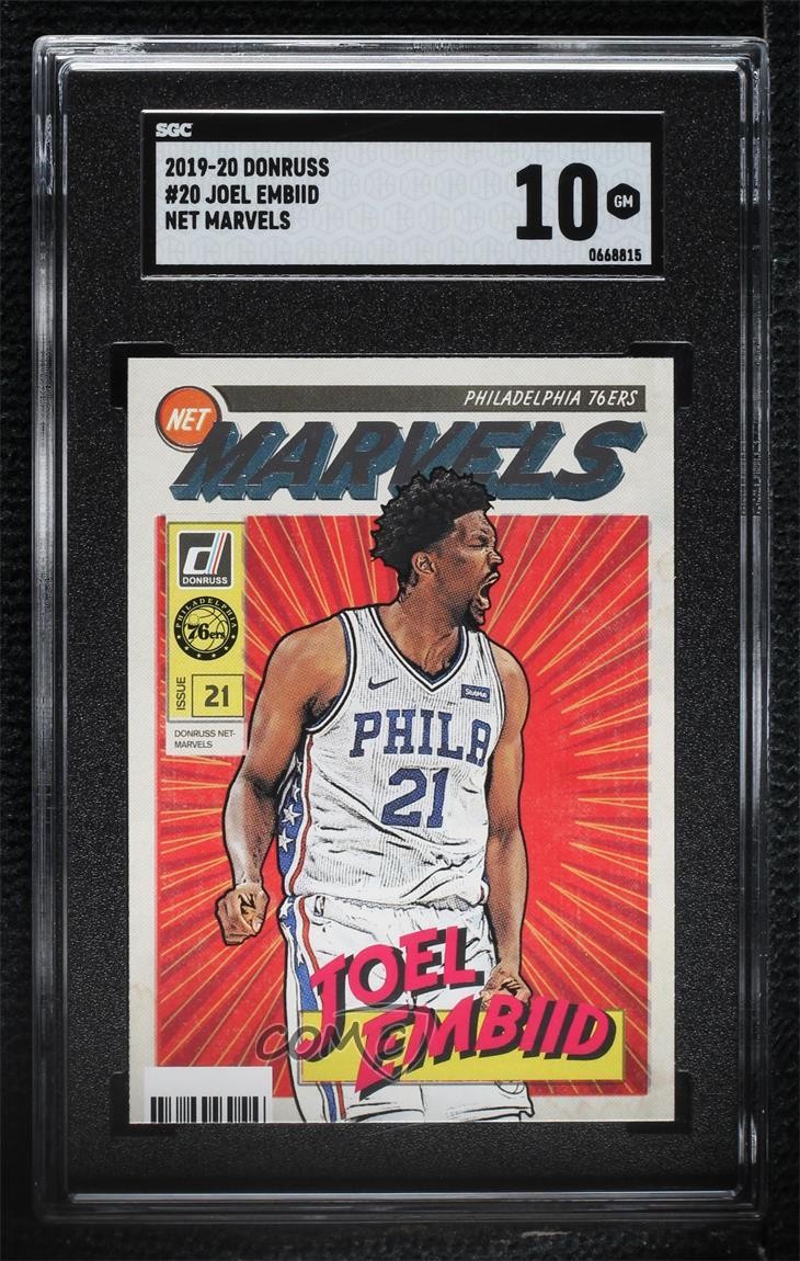 2019-20 Panini Donruss Net Marvels Joel Embiid #20 SGC 10 GEM 10q4