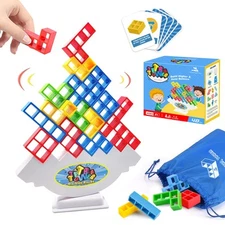 Tetra Balancing Stacking Tower Toys, 48PCS Board Games for Kids & Adults, 2 p...