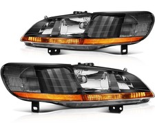 Pair Headlight Assembly Fit For 1998-2002 Honda Accord 2.3l 3.0l Black Housing Pair Headlight Assembly Fit For 1998-2002 Honda Accord 2.3l 3.0l Black Housing