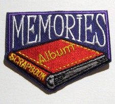 Girl Scout Guide MEMORIES SCRAPBOOK ALBUM FUN PATCH Arts Crafts Project Badge