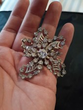 Vintage Rhinestone Star Shaped Brooch 2"
