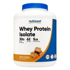 Whey Protein Isolate Powder Salted Caramel 5 Lbs By Nutricost