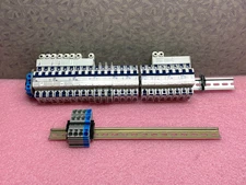 LOT OF 10 ALTECH CORP/ABL BREAKERS SET WITH DIN RAIL AND BUSBAR