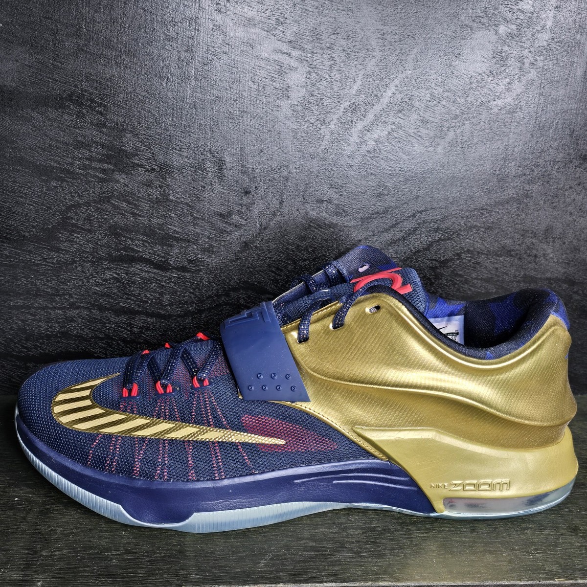 NIKE ZOOM KD 7 VII PREMIUM GOLD MEDAL NAVY BLUE GOLD SZ 14 [706858