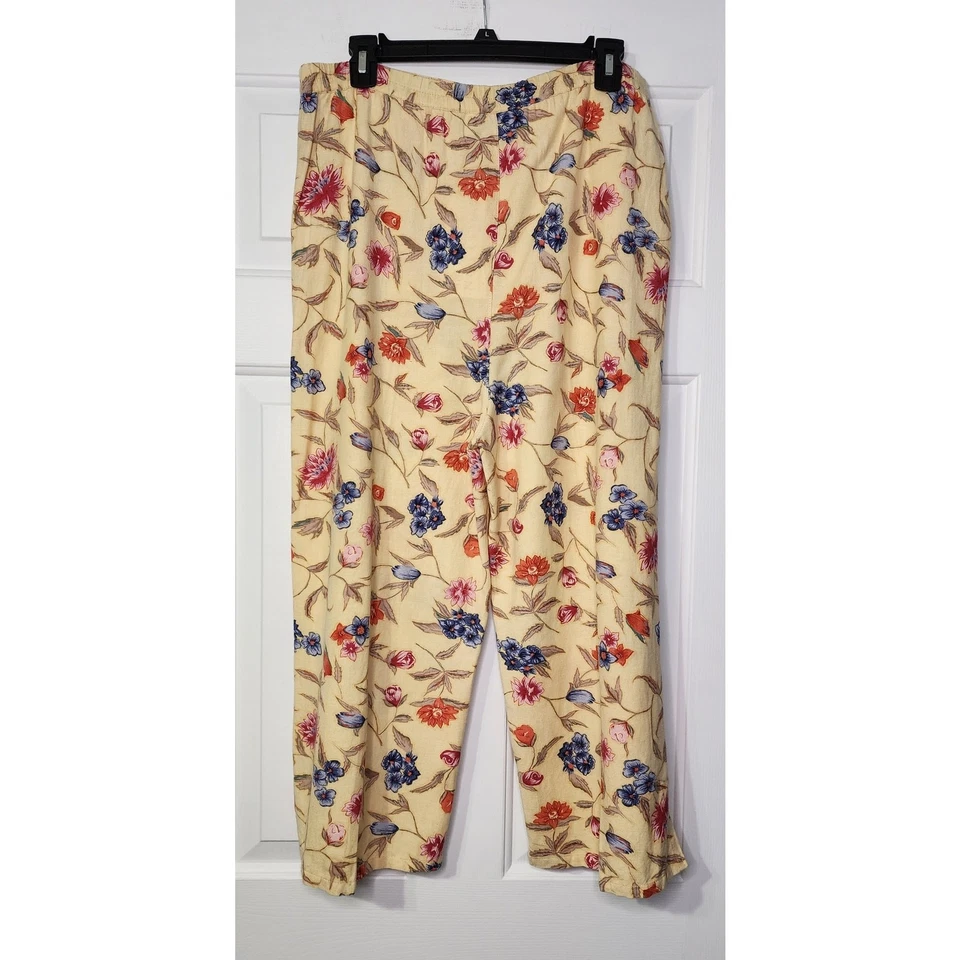 Pantalones al Tobillo Allyson Whitmore Floral Mezcla Lino Talla M Nuevos con Etiquetas Foto 2 de 4