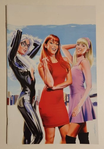 Amazing Spider-Man #6 (2018, Marvel) VF+ Mayhew Virgin Variant Black Cat MJ Gwen