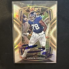 Andrew Thomas Signed 2020 Select Rookie Card New York Giants Autograph On Card. rookie card picture
