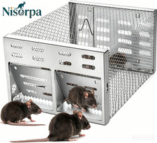 Rat Trap Cage Humane Live Trap Automatic Reset Mouse Traps W/ Dual One-Way Door