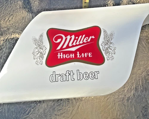 Vintage Miller HIGH LIFE BEER WALL SIGN LENGTH 13.5in X 6.5in
