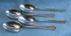4 Vintage Sterling Silver Serving Spoons International Co. Gadroon Monogram W