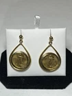 Beautiful 1999 Walking Liberty 1/10 Oz Gold Coin 14K Yellow Gold Earrings 10.0g