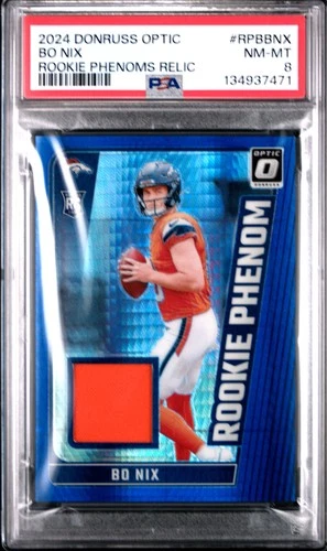 2024 PANINI DONRUSS OPTIC ROOKIE PHENOMS RELICS #RPBBNX BO NIX ROOKIE RC PSA 8