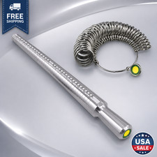 Metal Ring Sizer Gauge Mandrel Finger Sizing Measure Stick Standard Tool Sliver
