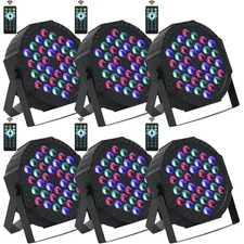 6 Pcs 36 LED Stage Lights RGB LED Par Lights 7 Channels Uplights fo... Fast Ship