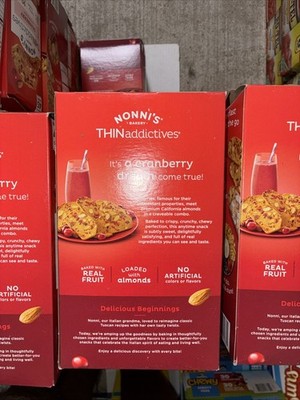 3 Pack - Nonni's THINaddictives Cranberry Almond Crisps 15 pk.