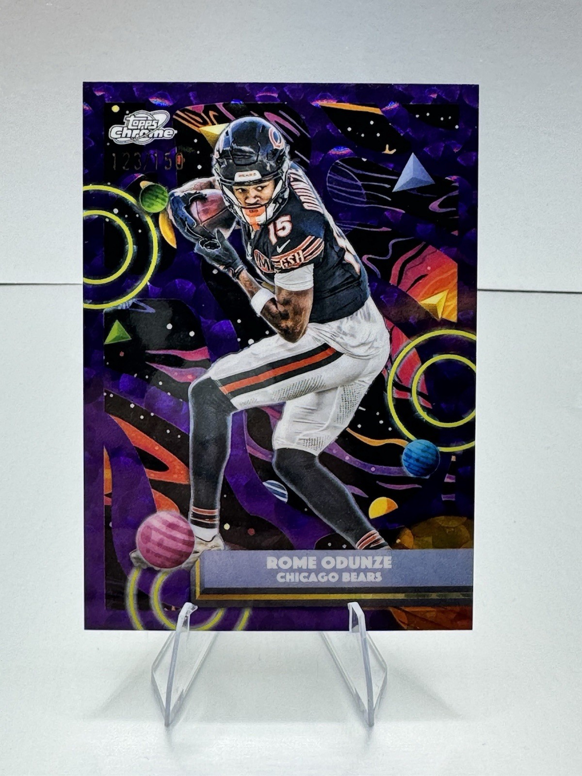 2025 Topps Cosmic Chrome Rome Odunze Purple Nebula Refractor /150 Bears