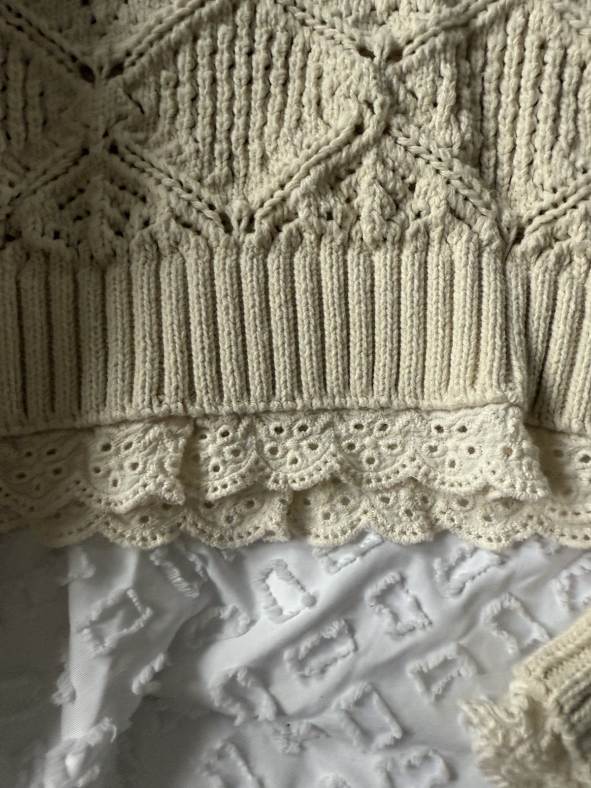 Zara Women’s Cropped Crochet Lightweight Sweater … - image 3