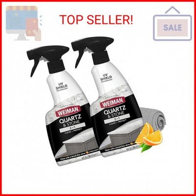 Weiman Quartz Countertop Cleaner and Polish (2 Pack w/Micro Towel) Clean and Shi
