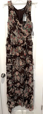 Ralph Lauren Floral Tiered Gown Size 16 Shirred Ruffled 59" Long