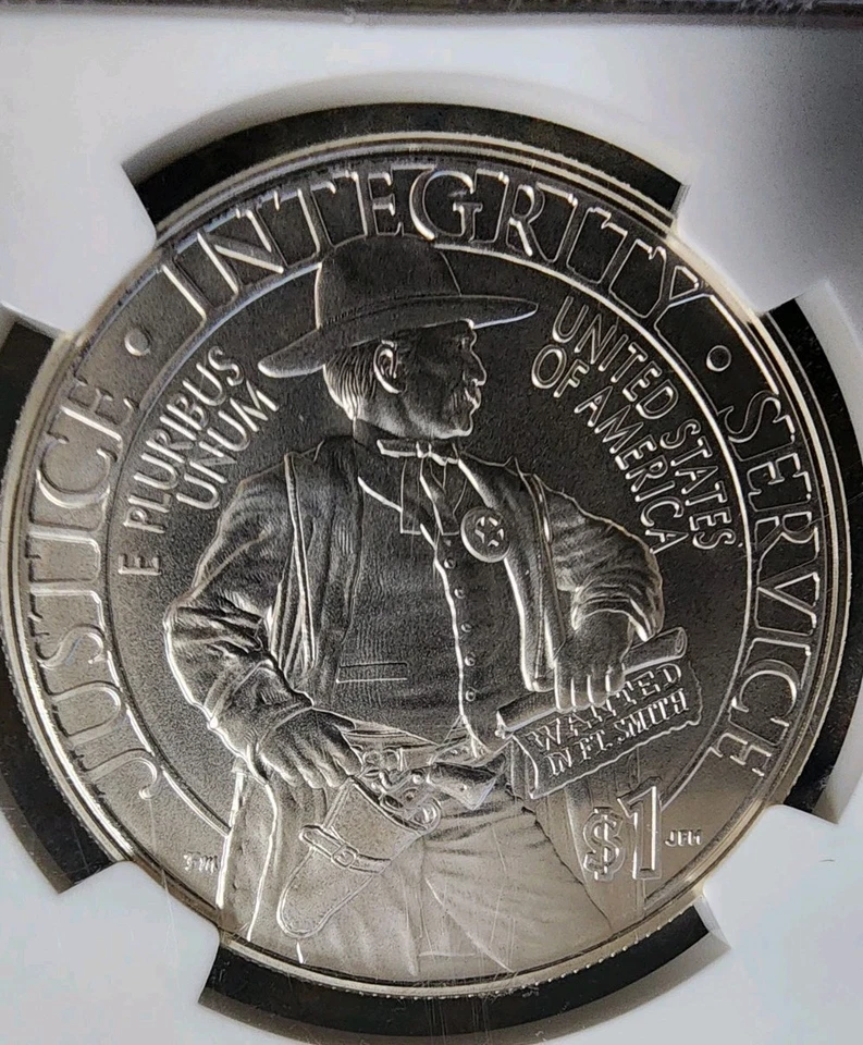 2015 P  MS 70 NGC U.S. Marshals Service Commemorative Silver Dollar (#16409) E1 - Image 4 of 4