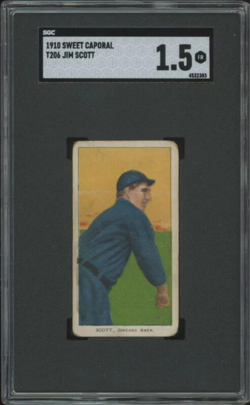 1909 T206 JIM SCOTT NNO FAIR SWEET CAPORAL 350 SGC 1.5 CHICAGO WHITE SOX