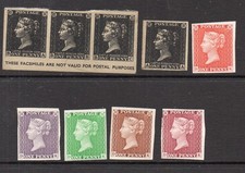 Victoria 1d Aschenputtel / Neuheit Briefmarken UM schwarzer 3er Streifen + 6 andere Farben