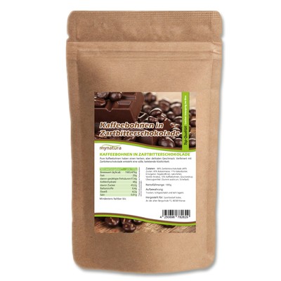 Mynatura Kaffeebohnen in Zartbitterschokolade 1kg Kaffee Geschmack dunkle Schoko