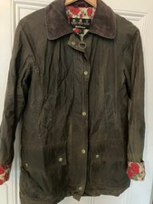 Womens Barbour Liberty Rose Lined Beadnell Green wax jacket Size 12 Flyweight