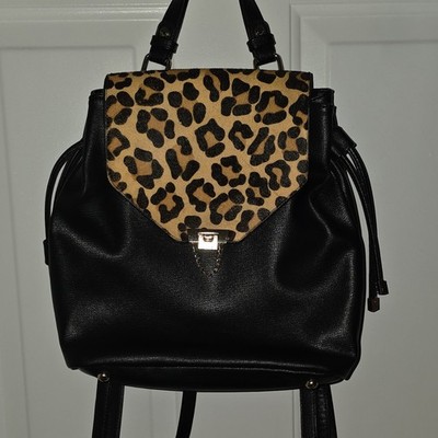 Dune London Black Animal Print Backpack with Chain & Turn  display picture 2