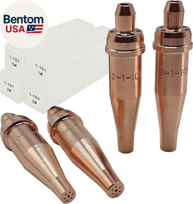1-101 Series Acetylene Cutting Torch Tips Size 0-3, Fit for Victor Style Heavy D