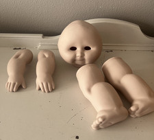 Vintage Ceramic Bisqueware Cabbage Patch Doll Head, Unglazed, Unpainted