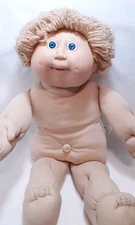Vtg 1978/1982 Cabbage Patch Kids Doll W/Dimples, 2 Bottom Teeth, Blue Eyes