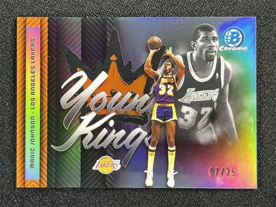 2025-26 Topps Bowman Chrome Magic Johnson Orange Refractor Young Kings /25