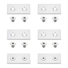 6Pcs Profile End Cap, Zinc Alloy 4080 EU Standard T-Slot Extrusion, Silver