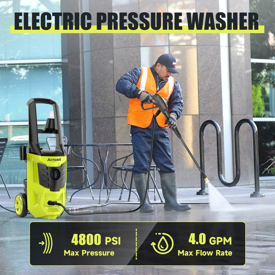 Lavadora a presión eléctrica 4800 PSI Max 4,0 GPM lavadora eléctrica máquina de limpieza nueva Foto 2 de 4
