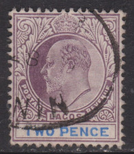 Lagos 1905 Edward VII 2d Fine Used SG 56 VGC