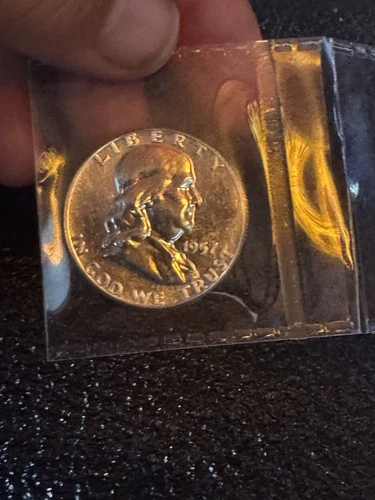 Lot of 2 Franklin Proof Half Dollars. 1957, 1961