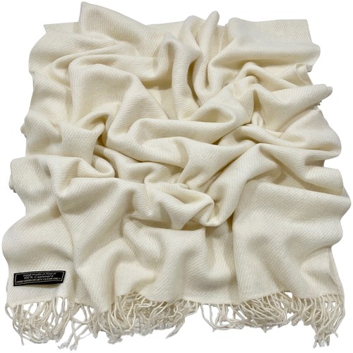Chal 100% cachemira blanco bufanda pashmina estolada hecha a mano en Nepal *NUEVA* - Imagen 3 de 12