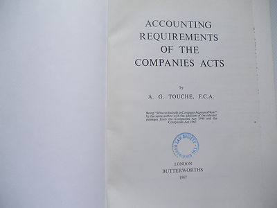 Accounting requirements of the companies act A G Touche 1967