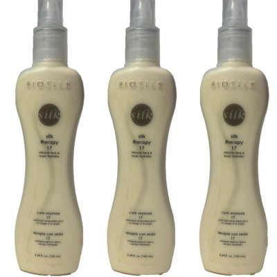 3 Biosilk Silk Therapy #17 Miracle Face & Body Hydrator 5.64 oz ea (626)