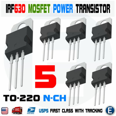 5pcs IRF630 IRF630N Power Transistor MOSFET 9A 200V 100W TO-220 IR N-Channel